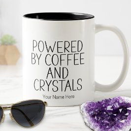 Von Kaffee und Kristallen angetrieben, zitieren Si Zweifarbige Tasse