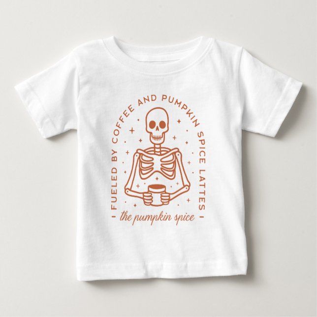Von Kaffee und Pumpkinspülung gespeist Baby T-shirt (Vorderseite)