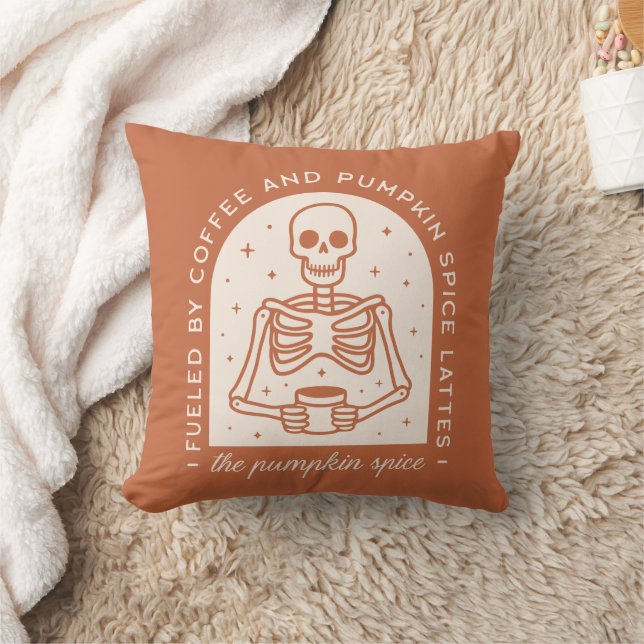 Von Kaffee und Pumpkinspülung gespeist Kissen (Decke)