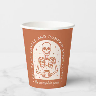 Von Kaffee und Pumpkinspülung gespeist Pappbecher
