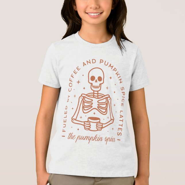 Von Kaffee und Pumpkinspülung gespeist Tri-Blend Shirt (Vorderseite)
