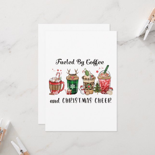 Von Kaffee und Weihnachtsgeschenk gespeist Einladung (Vorderseite/Rückseite Beispiel)