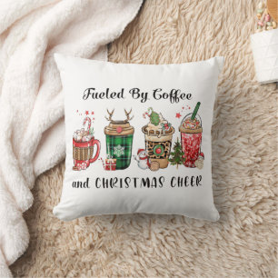 Von Kaffee und Weihnachtsgeschenk gespeist Kissen