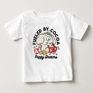 Von Kakao und Welpenträumen angetrieben - Niedlich Baby T-shirt