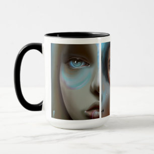 Von KI generierte Kunst von Frauen Gesichtern Tasse