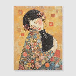 von Klimt Inspiriert Frauen und Katze Magnetkarte