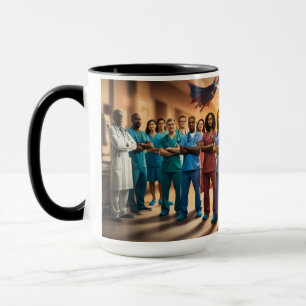 Von Krankenhausoutfits zu Superhelden Tasse