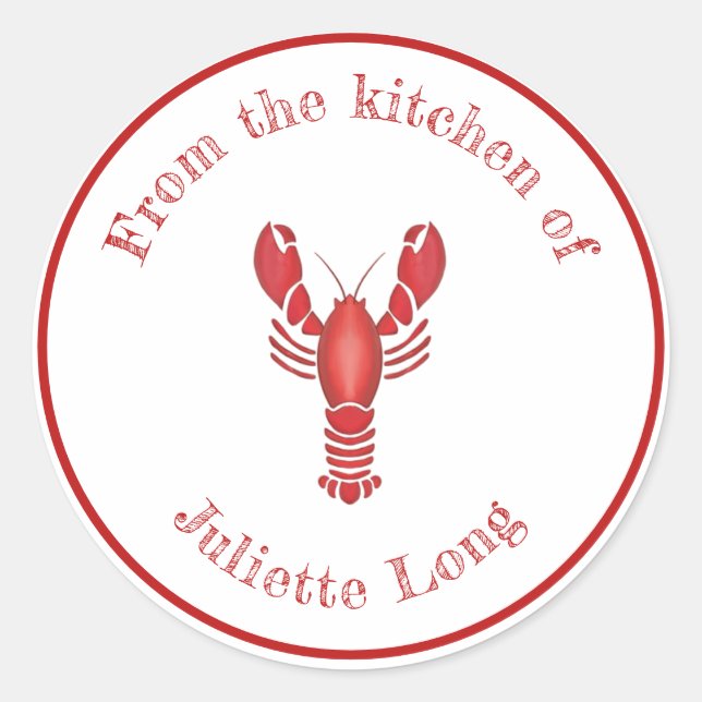 Von Küchenlobster Bake Potluck Food Runder Aufkleber (Vorderseite)