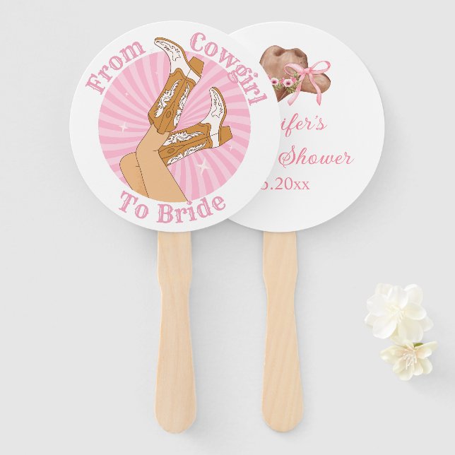 von Kuhmädchen zu Braut,Brautparty stilvoll Fächer (Vorne und Hinten)