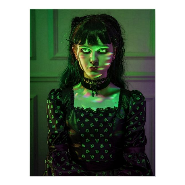 "Von Licht zerbrochen" Goth Girl Poster Wall Art (Vorderseite)