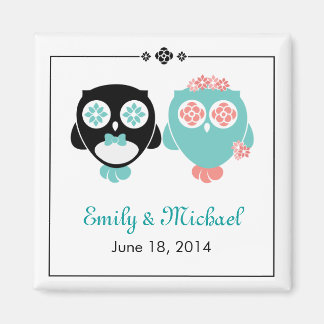 Von Lucy: OWL WEDING | Datum speichern Magnet