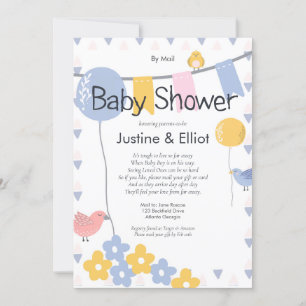 Von Mail Balloons und Birds Boy Baby Shooter Einladung