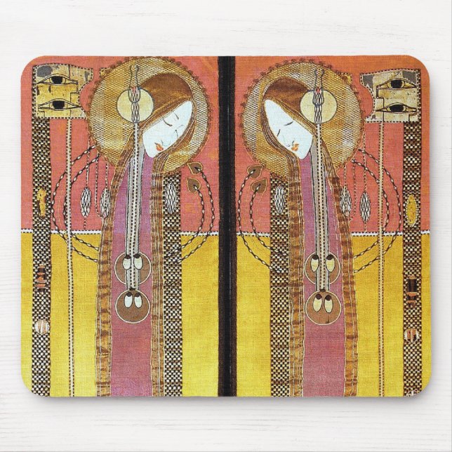 Von Margaret Macdonald bestickte Panels Mousepad (Vorne)