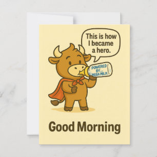 Von Mega Milk angetrieben - Guten Morgen aus Bulga Postkarte