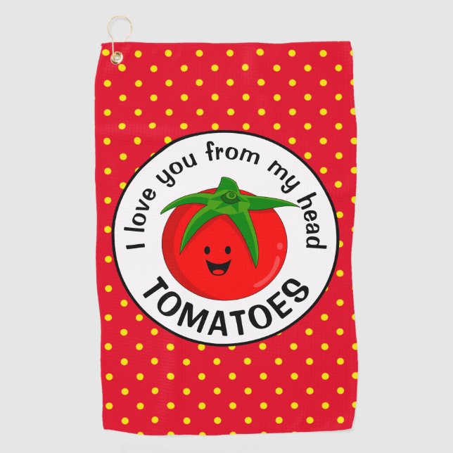 Von meinem Kopf Tomaten Golfhandtuch (Vorderseite)