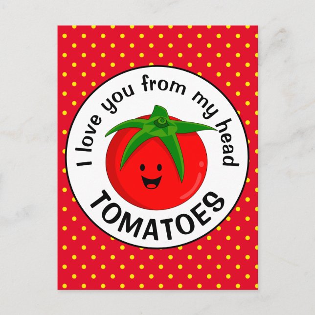 Von meinem Kopf Tomaten Postkarte (Vorderseite)