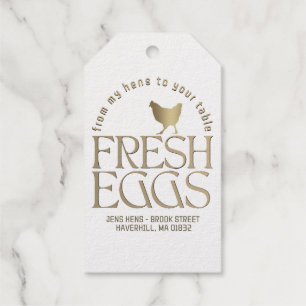 Von meinen Hühnern bis zu Ihrem Tisch FRISCHER EGG Geschenkanhänger