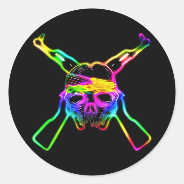 Von meinen kalten toten Fingern Neon Runder Aufkleber (Vorderseite)