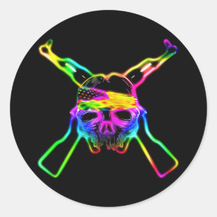 Von meinen kalten toten Fingern Neon Runder Aufkleber
