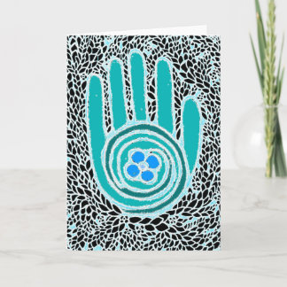 Von meiner Hand zu Ihrer Hand Grußkarte (blau) Karte