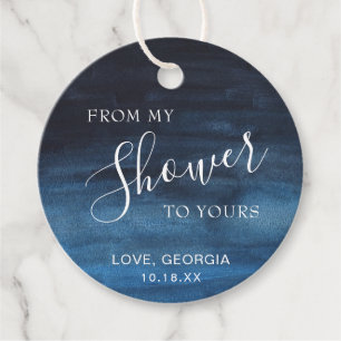 Von meiner Hochzeitsdusche zu deiner Navy Blau Bra Geschenkanhänger