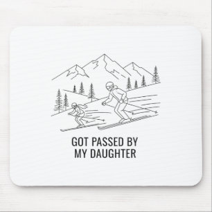 Von meiner Tochter beim Skifahren getreten Lustige Mousepad