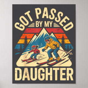 Von meiner Tochter getreten lustiger Skivater Retr Poster