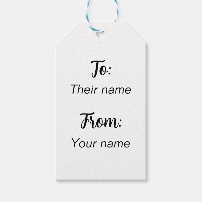 Von Minimalistisch Geschenkanhänger (Vorderseite)