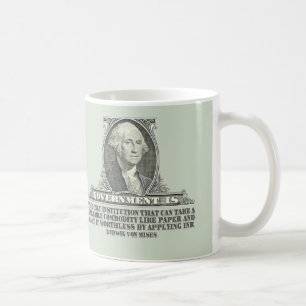 Von Mises auf Papiergeld Kaffeetasse