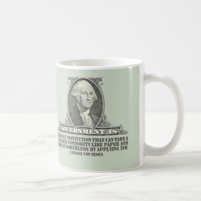 Von Mises auf Papiergeld Kaffeetasse (Rechts)