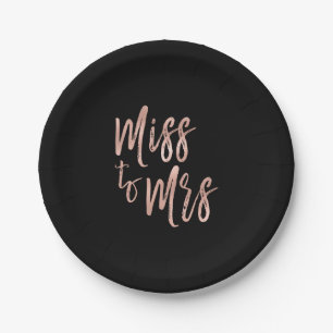 Von Miss zu Mrs. Brautparty Rose Gold Foil Pappteller