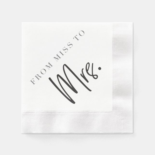 Von Miss zu MRS. Cocktail Napkin Serviette (Vorderseite)