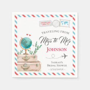 Von Miss zu Mrs Reise Koffer Brautparty Serviette
