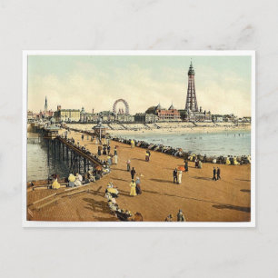 Von North Pier, Blackpool, England Vintag Fotoc Postkarte
