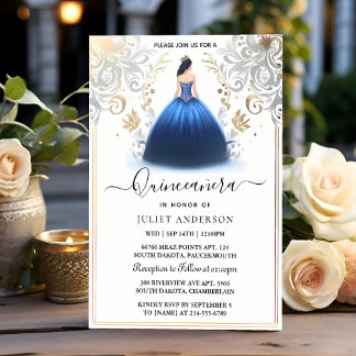 Von Ombre Elfenbein Eis Sky Gold Royal Blue Quince Einladung