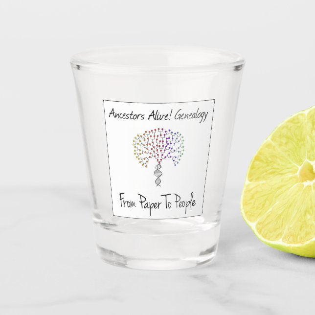 Von Papier zu Leute-Logo-Schnapsglas Schnapsglas (Vorderseite)
