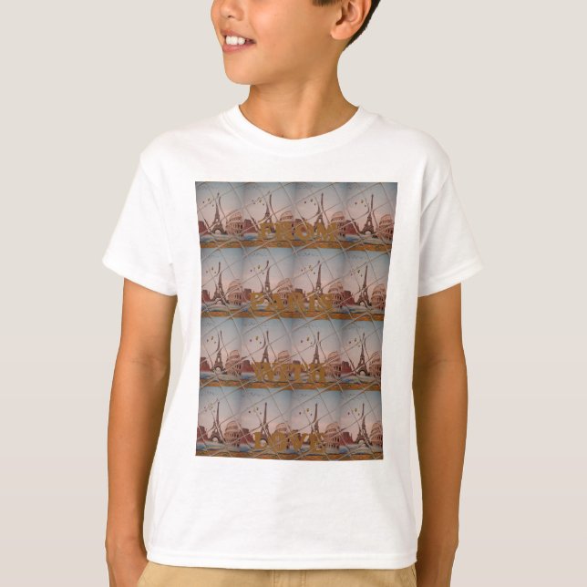 Von Paris mit Liebe blauen Himmelsfarben T-Shirt (Vorderseite)