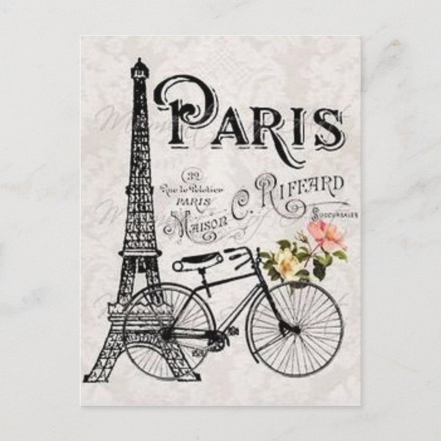 Von Paris mit Liebe Postkarte (Vorderseite)