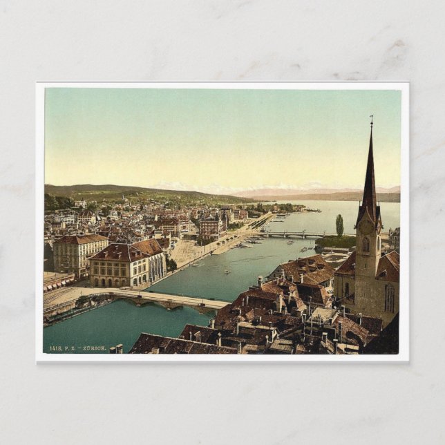 Von Peter Church, mit Farumunster und Alpenkette Postkarte (Vorderseite)