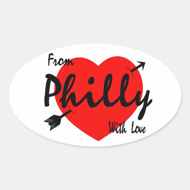 Von Philly mit Liebe Ovaler Aufkleber (Vorderseite)