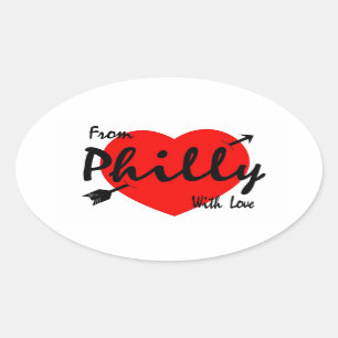 Von Philly mit Liebe Ovaler Aufkleber