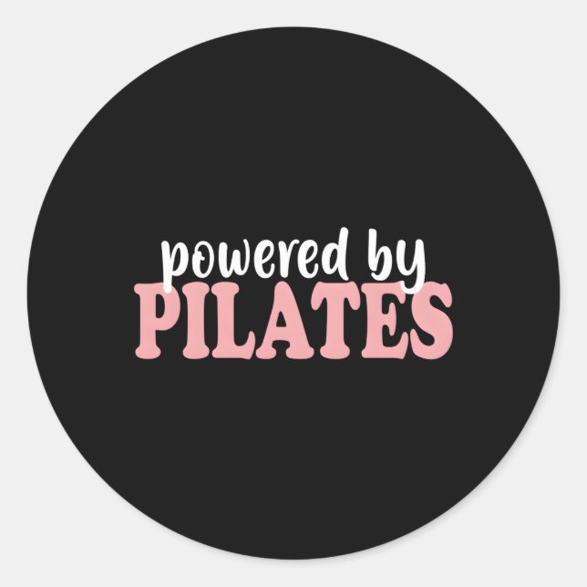 Von Pilates für Pilates-Klasse angetrieben Runder Aufkleber (Vorderseite)