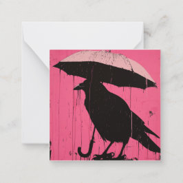 Von Puddles bis Präzision: Minimalistische Crow Mitteilungskarte