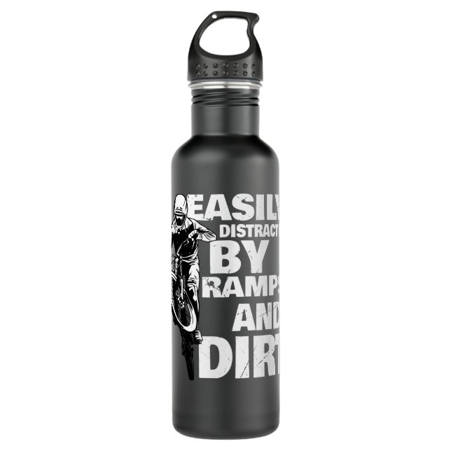 Von Rampen und dreckigen Mountainbiker und BMX abg Edelstahlflasche (Vorderseite)
