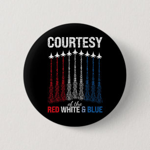 Von Rot Weiß Blau USA-Flagge-Kampfjets 4. Juli Button