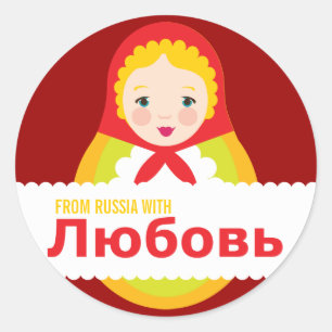 Von Russland mit Liebe-Adoptions-Duschen-Aufkleber Runder Aufkleber