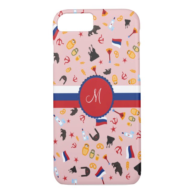 Von Russland mit Liebes-Russe-Monogramm Case-Mate iPhone Hülle (Rückseite)