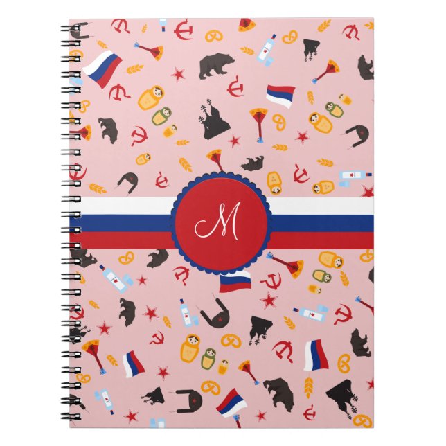 Von Russland mit Liebes-Russe-Monogramm Notizblock (Vorderseite)