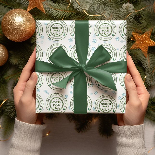 von Santa-Aufklebern Nordpol Geschenkpapier (Von Creator hochgeladen)