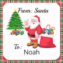 Von Santa Claus Kind Name Geschenkverpackungsaufkl